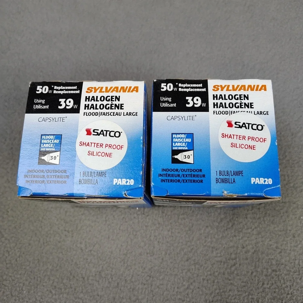 Sylvania 50 Watt Par 20 Flood Light Bulb 30⁰ Angle 475 Lumens Warm Lot Of 2 New